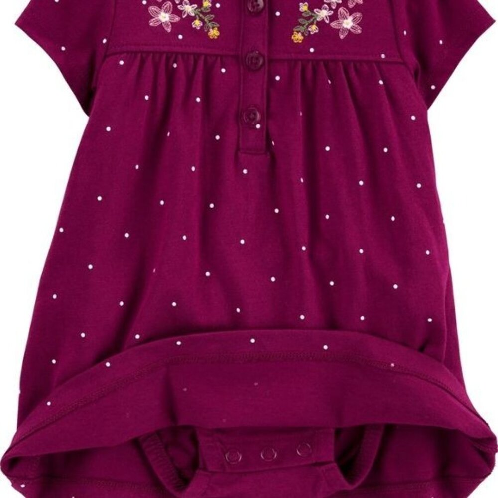 2-Piece Baby Girl Floral Bodysuit Dress & Cardigan Carter's Set 9 M - Picture 5 of 12